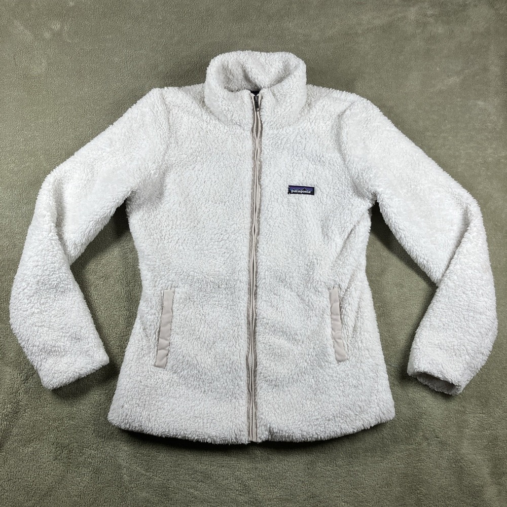 Patagonia Los Gatos Jacket Womens‎ Medium Full Zip Fleece White Outdoors Soft